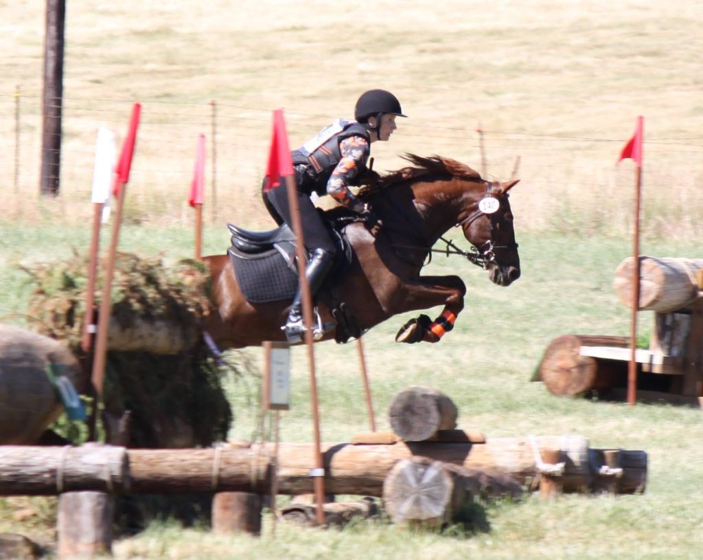 Photo of AJ jumping her horse Luka